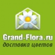 Логотип компании оставка цветов Гранд Флора (ф-л г.Новопавловск)